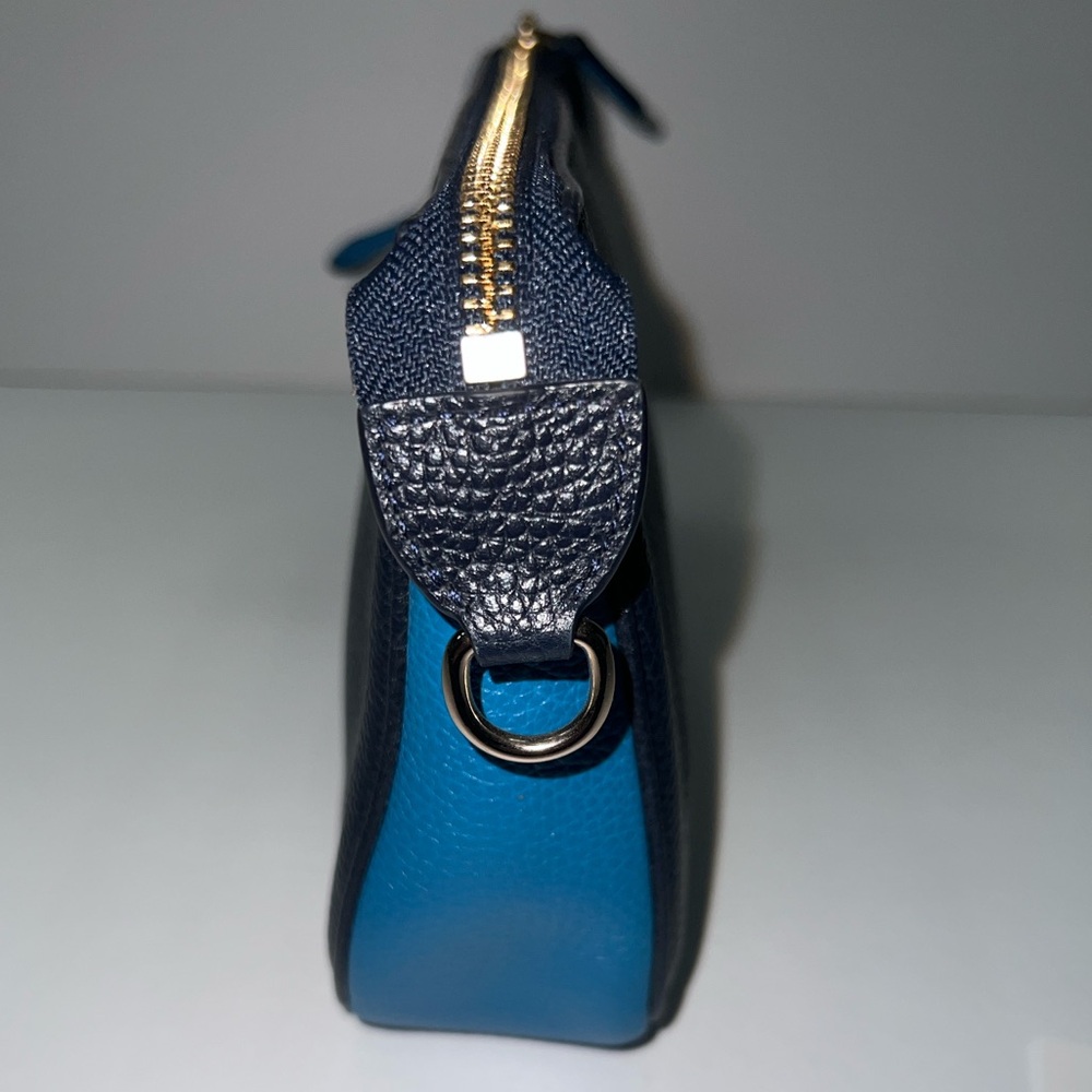NWOT Coach Colorblock Pebbled Leather Nolita 24 Navy / Peacock with Chain Strap - Picture 4 of 9